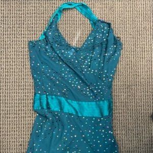 bebe Emerald Green 100% silk slip dress